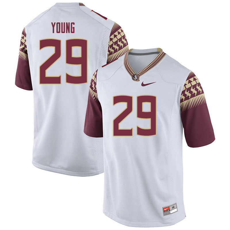 Men #29 Tre Young Florida State Seminoles College Football Jerseys Sale-White - Click Image to Close